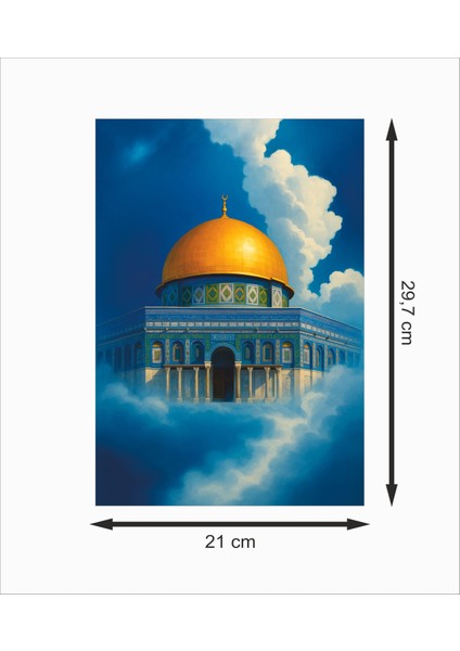 Kudüs Bulutlar Arasında Dekoratif Retro Ahşap Poster fiyatları