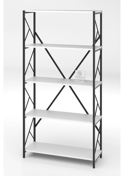 5 Raflı Dekoratif Kitaplık 180 cm Beyaz indirimleri