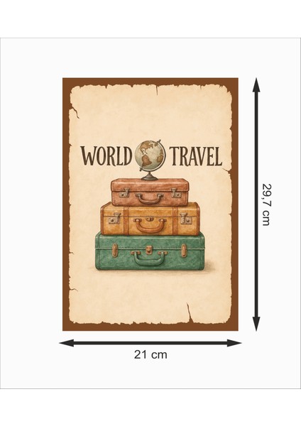 Seyahat World Travel 1 Dekoratif Retro Ahşap Poster fiyatları