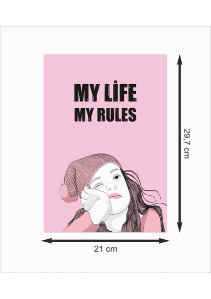 My Life My Rules Dekoratif Ahşap Poster fiyatları