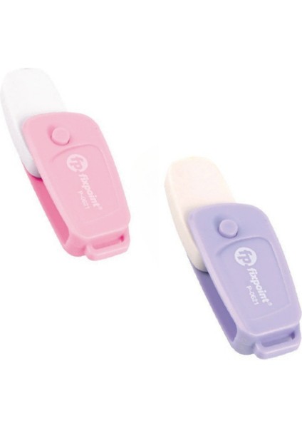 0621 Pembe - Mor Açılır Anahtarlık Yumuşak Silgi (2 Adet)