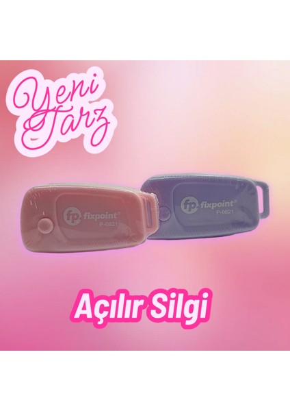 0621 Pembe - Mor Açılır Anahtarlık Yumuşak Silgi (2 Adet) fırsatları