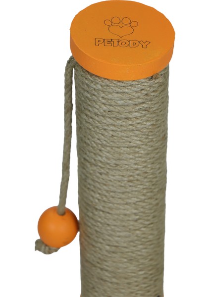 Tangerine – Doğal Ahşap 50 cm Renkli Kapaklı Jüt Kedi Tırmalama Direği fırsatları