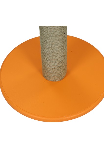 Tangerine – Doğal Ahşap 50 cm Renkli Kapaklı Jüt Kedi Tırmalama Direği