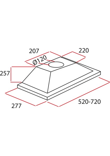 F9 Inox Gömme ASPİRATÖR(52CM) fiyatları