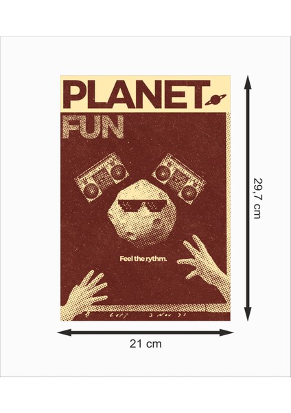 Collage Müzik Feel The Rythm Dekoratif Retro Ahşap Poster fiyatları