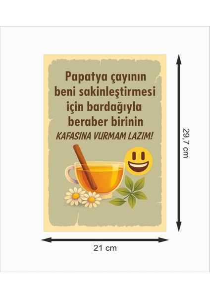 Papatya Çayı Dekoratif Retro Ahşap Poster fiyatları