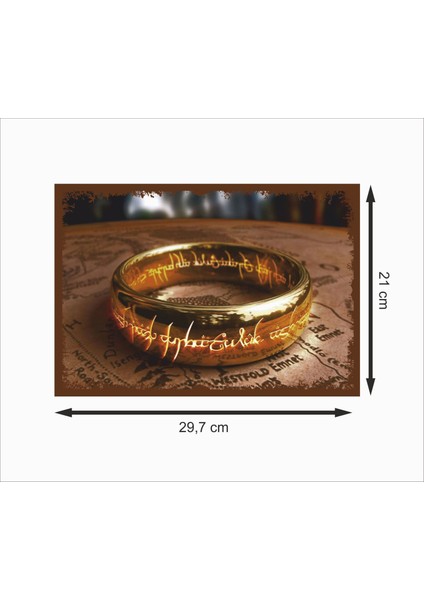 Yüzüklerin Efendisi Yüzük Dekoratif Retro Ahşap Poster fiyatları
