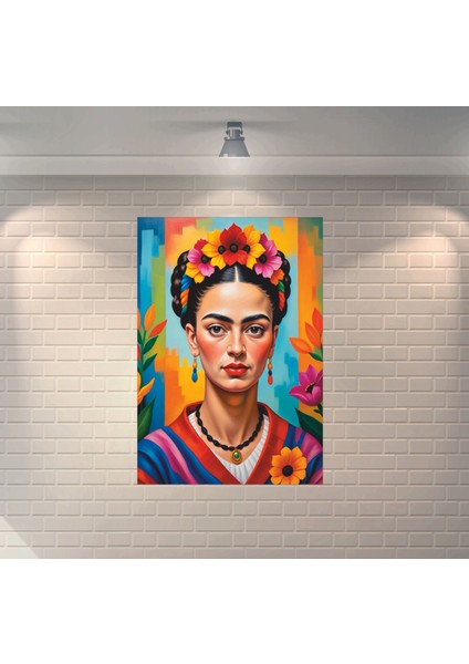 Frida Kahlo Portre Sanat 2 Dekoratif Ahşap Poster