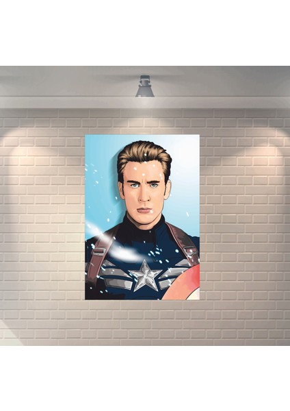 Kaptan Amerika 1 Dekoratif Retro Ahşap Poster