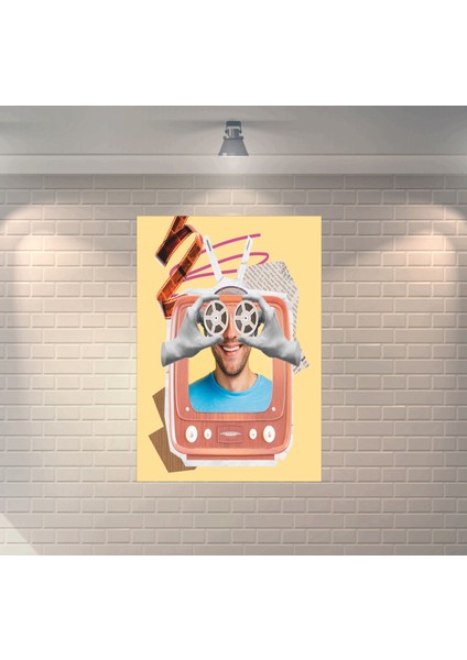 Collage Sinema Dekoratif Ahşap Poster