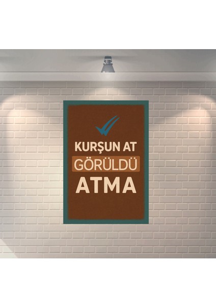 Kurşun At Görüldü Atma Dekoratif Retro Ahşap Poster