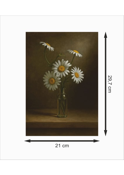 Papatyalar Dekoratif Retro Ahşap Poster fiyatları