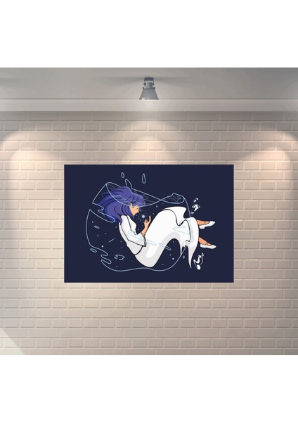 Anime Fanusun Içinde Kız Dekoratif Ahşap Poster