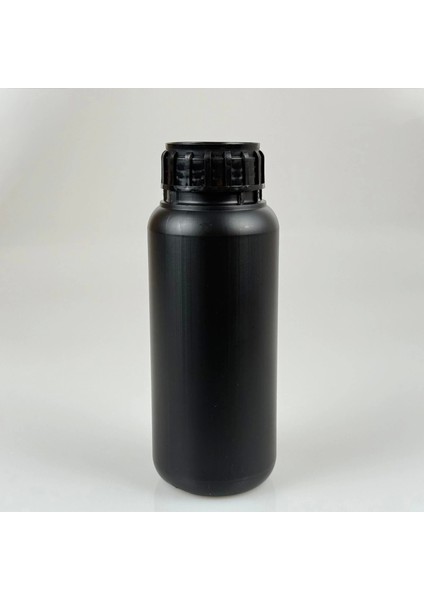 Bıodaks Plastik Yuvarlak Şişe 1000 ml Siyah - Kapaklı 10 Adet