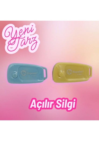 0621 Sarı - Mavi Açılır Anahtarlık Yumuşak Silgi (2 Adet) indirimleri