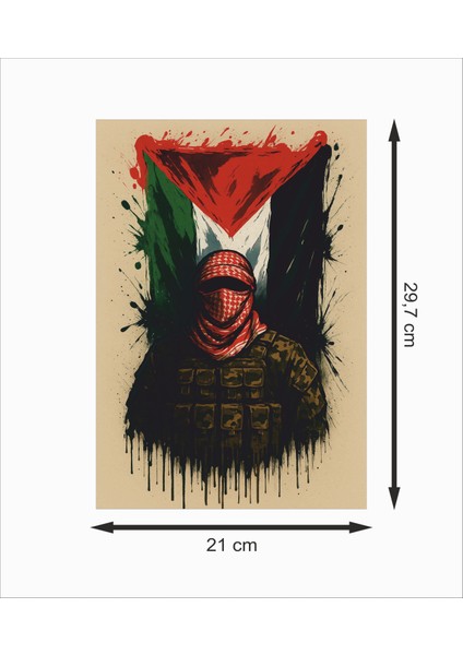 Filistin Muhafızı Hamas Askeri Dekoratif Retro Ahşap Poster fiyatları