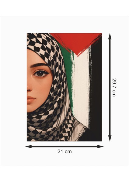 Filistin Bayrağı Kız Özgür Filistin Dekoratif Retro Ahşap Poster fiyatları