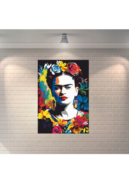 Frida Kahlo Portre Sanat 1 Dekoratif Ahşap Poster