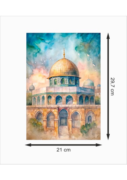 Mescid-I Aksa Kudüs Suluboya Dekoratif Ahşap Poster fiyatları