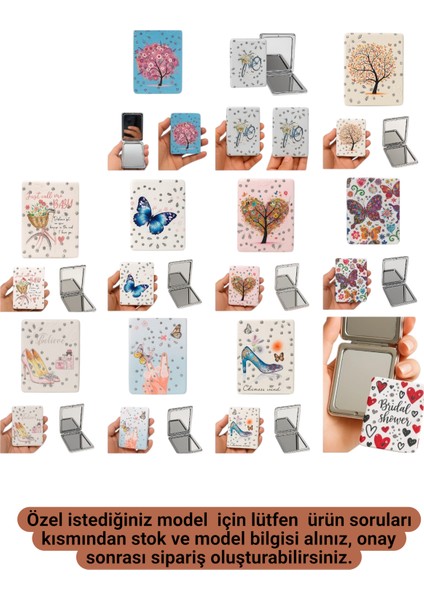 Desenli Büyüteçli Mini Makyaj Aynası Pratik Çantalık Cep Aynası Karışık Gönderim fiyatları