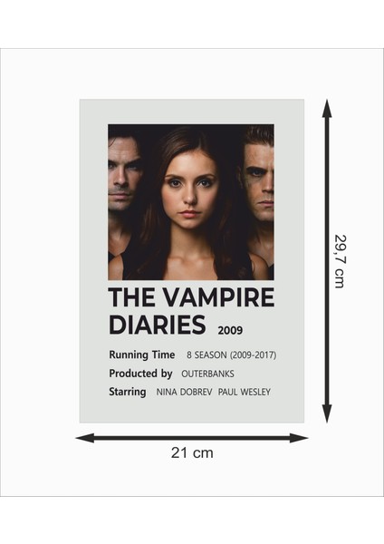 The Vampire Diaries Dizi Afişi Çerçevesiz Dekoratif Ahşap Poster fiyatları