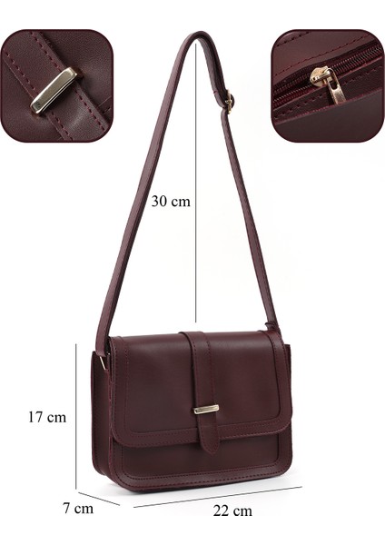 Bordo SHK127 Suni Deri Iç Fermuar Cepli Çıtçıt Kapamalı El,kol ve Omuz Çantası U:17 E:22 G:7 cm fırsatları