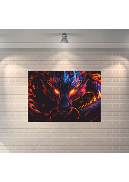 Ejderha Dekoratif Ahşap Poster