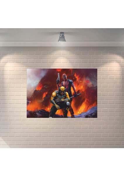 Deadpool & Wolverine 2 Dekoratif Ahşap Poster