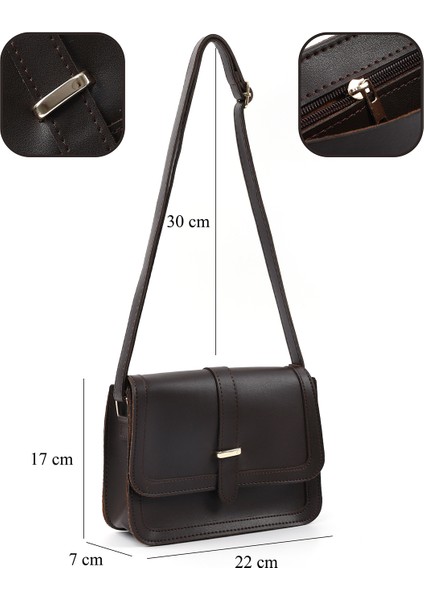 Kahve Rengi SHK127 Suni Deri Iç Fermuar Cepli Çıtçıt Kapamalı El,kol ve Omuz Çantası U:17 E:22 G:7 cm fırsatları