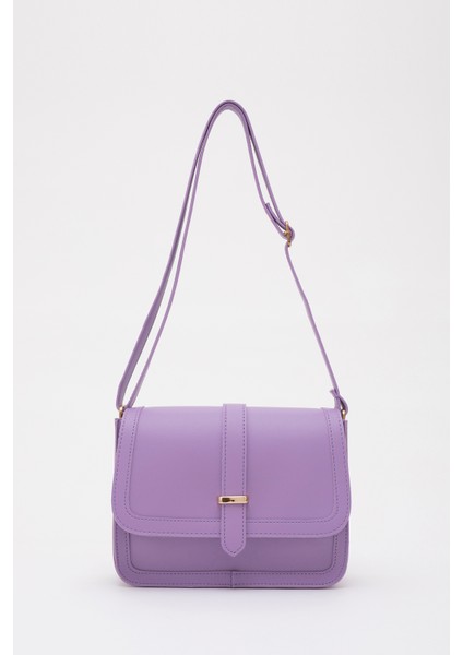 Lila SHK127 Suni Deri Iç Fermuar Cepli Çıtçıt Kapamalı El,kol ve Omuz Çantası U:17 E:22 G:7 cm