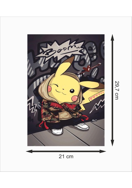 Pikachu Graffiti Dekoratif Ahşap Poster fiyatları