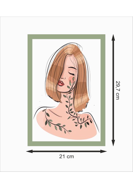 Kadın Doğa Yapraklar Dekoratif Ahşap Poster fiyatları