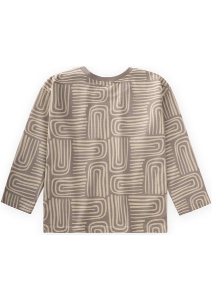 Uzun Kollu Desenli T-Shırt 3-12 Yaş Bej fiyatları