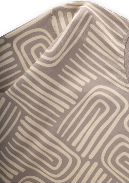 Uzun Kollu Desenli T-Shırt 3-12 Yaş Bej modelleri