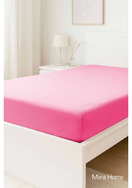 Tek Kişilik Düz Penye %100 Pamuklu Lastikli Çarşaf 100X200 cm Newsheet Mor