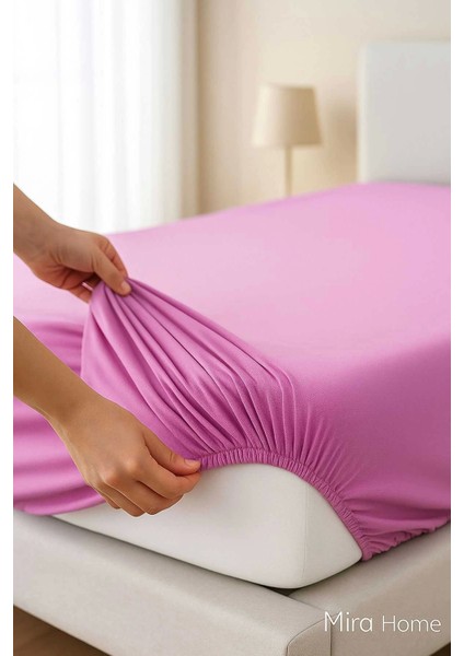 Tek Kişilik Düz Penye %100 Pamuklu Lastikli Çarşaf 100X200 cm Newsheet Mor fiyatları