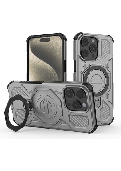 iPhone 15 Manyetik Telefon Kılıfı, Askeri Düşme Korumalı Magsafe Telefon Kılıfı Kapağı iPhone 15 (Yurt Dışından)
