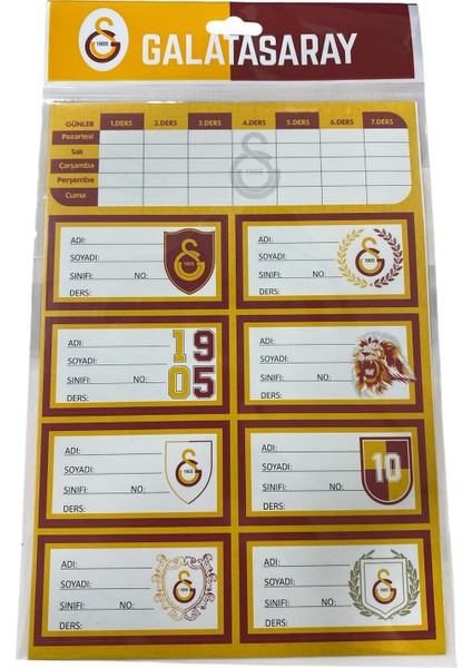 Tmn Galatasaray Ders Programlı Okul Etiketi 1 Adet 3 Yaprak