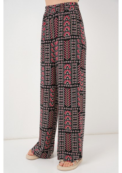 Kadın Desenli Viskon Pantolon 6749 - Siyah fiyatları