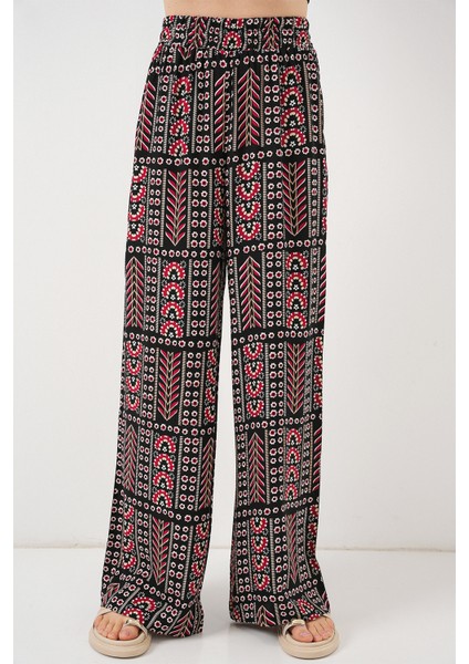 Kadın Desenli Viskon Pantolon 6749 - Siyah fırsatları