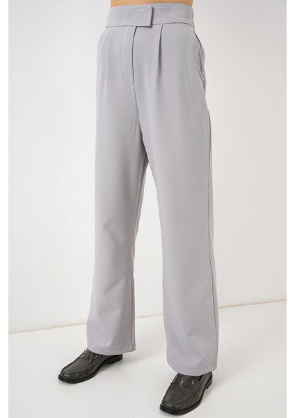 6612 Yüksek Bel Kumaş Pantolon - Gri fiyatları