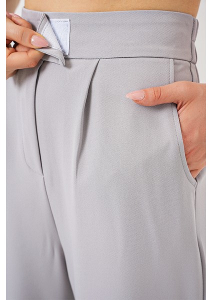 6612 Yüksek Bel Kumaş Pantolon - Gri indirimleri