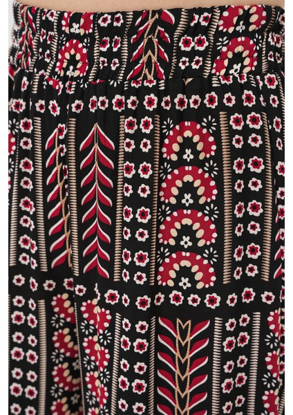 Kadın Desenli Viskon Pantolon 6749 - Siyah indirimleri