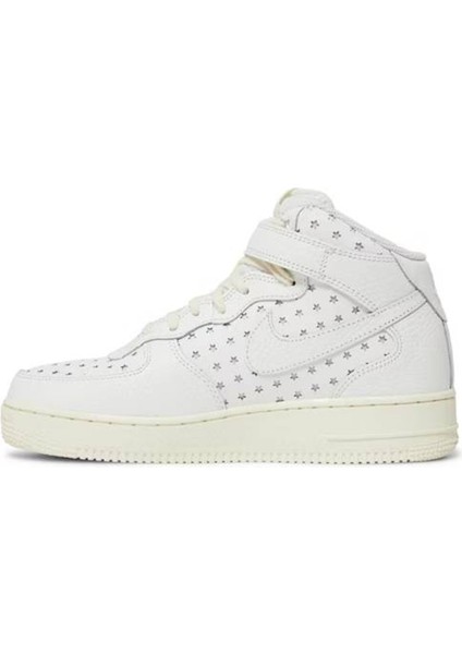 Air Force 1 Af1 Mid Leather Unisex Sneaker Hakiki Deri Bilekli Günlük Spor Ayakkabı Kırık Beyaz fiyatları