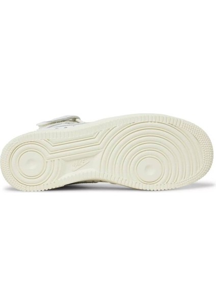 Air Force 1 Af1 Mid Leather Unisex Sneaker Hakiki Deri Bilekli Günlük Spor Ayakkabı Kırık Beyaz modelleri