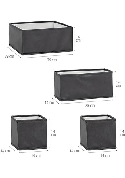 4'lü Dolap Içi Çamaşır Düzenleyici Set, Bebek Kıyafet Eşarp Çorap Sütyen Eşya Saklama Kutu Seti fiyatları