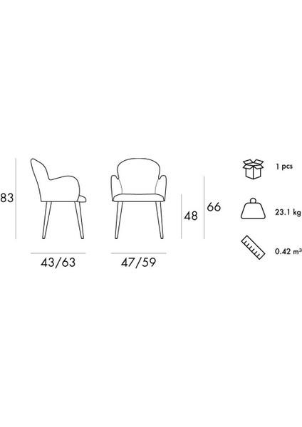 Hera Oak Kollu Sandalye
