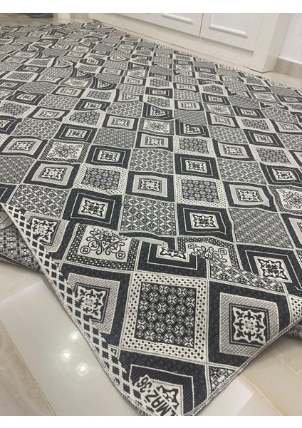 Kareli Model Halı Örtüsü Çift Yönlü Dokuma Savan Kilim