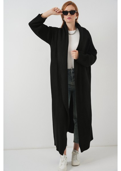 Kadın Uzun Oversize Triko Hırka 15924 - Siyah modelleri